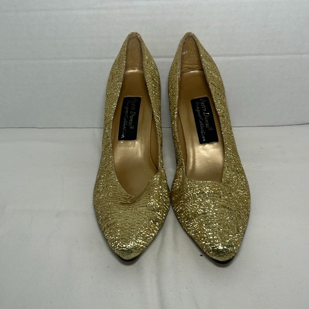 Pierre Dumas Gold Pumps size 7 1/2